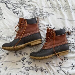LL Bean boots Brown and Black Duck Boots